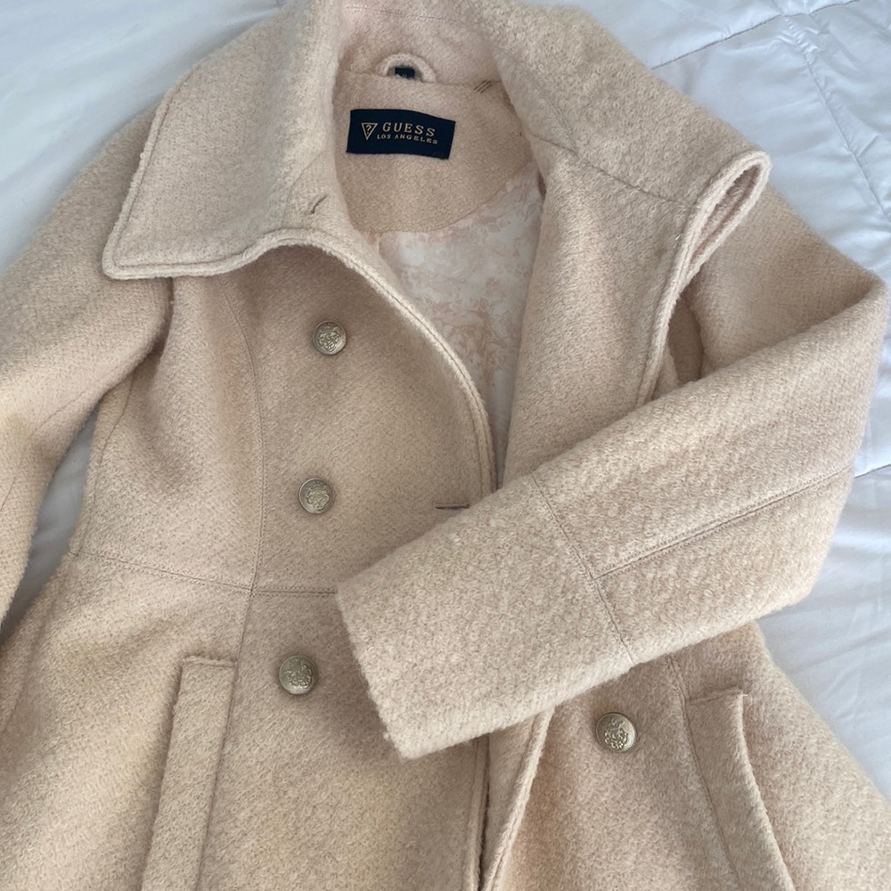 Guess Cream Colored Aline Coat